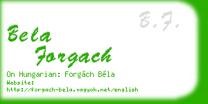 bela forgach business card