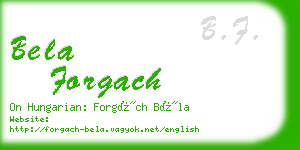 bela forgach business card